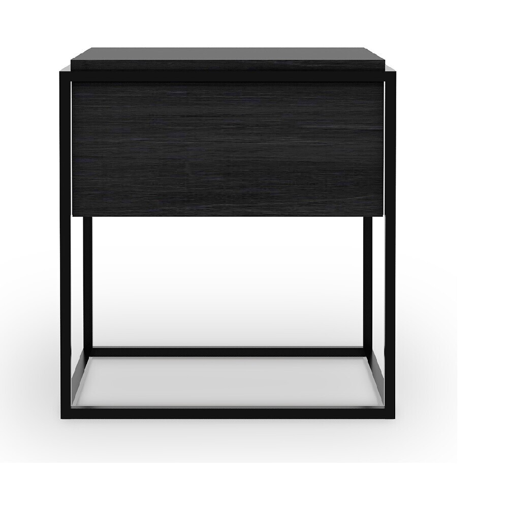 Oak Monolit bedside table in Black
