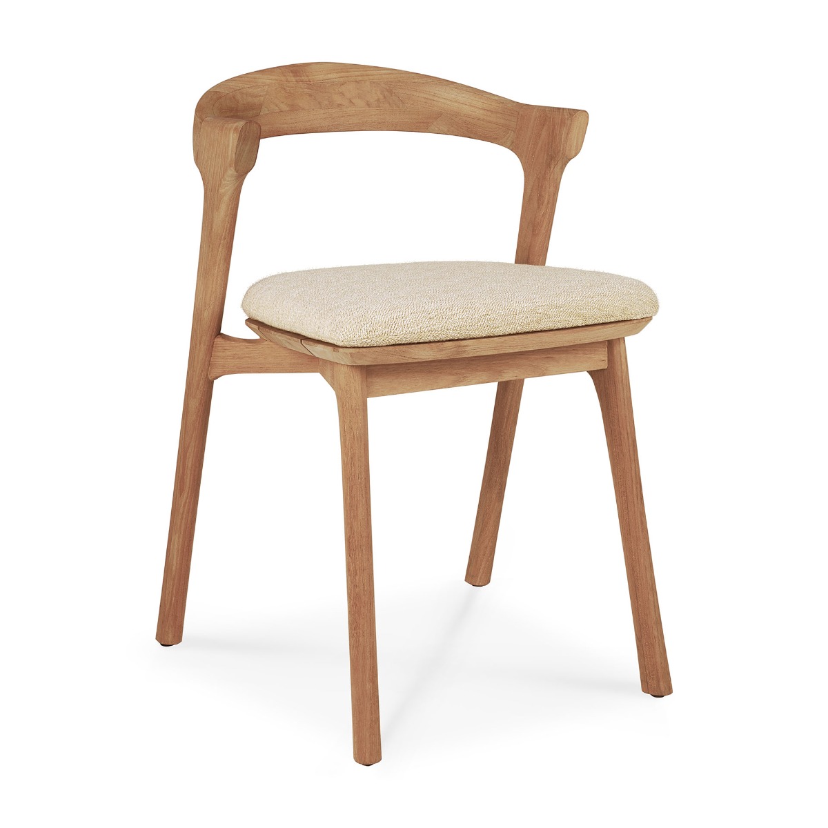 Teak Bok outdoor dining chair with cushion natural