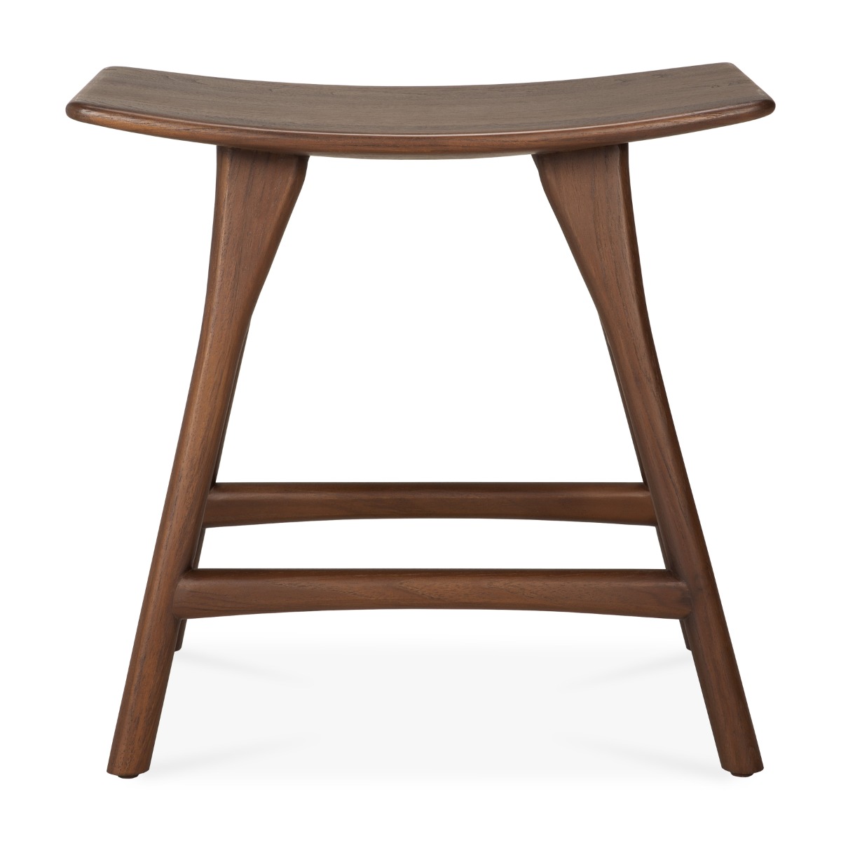 Osso stool in brown varnished teak 