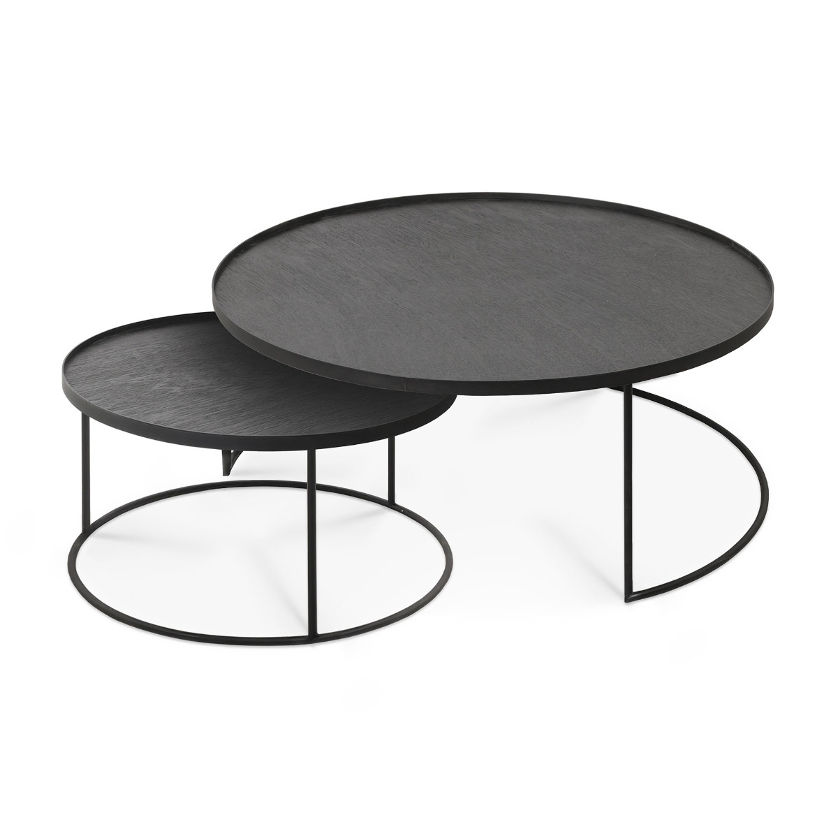 Round tray coffee table set of 2