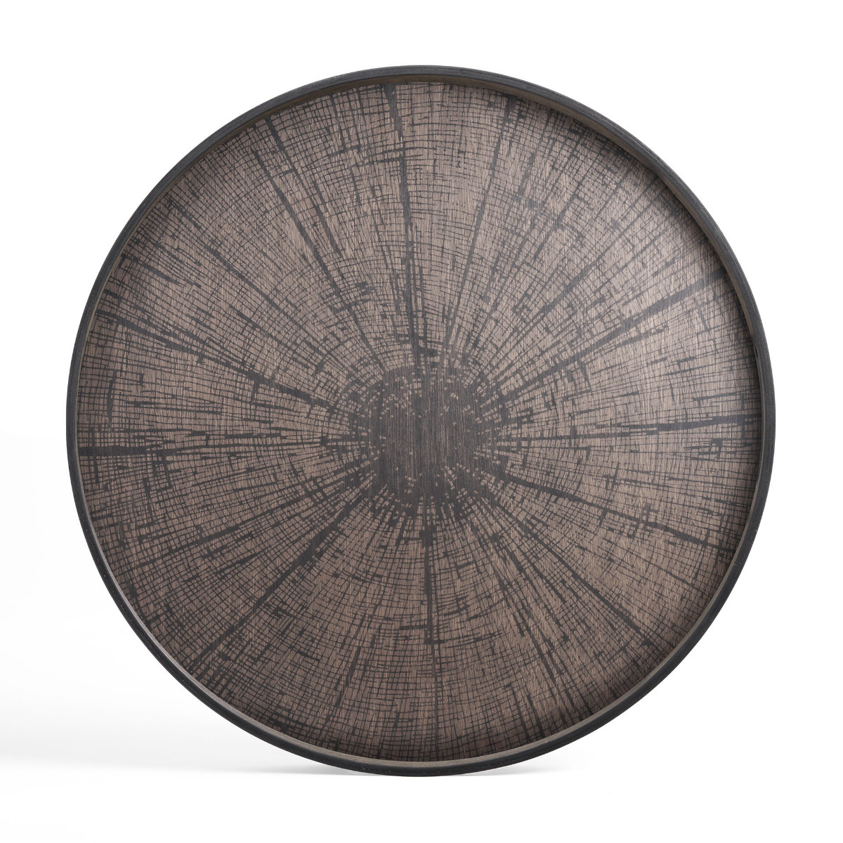 Black Slice wooden tray round extra large