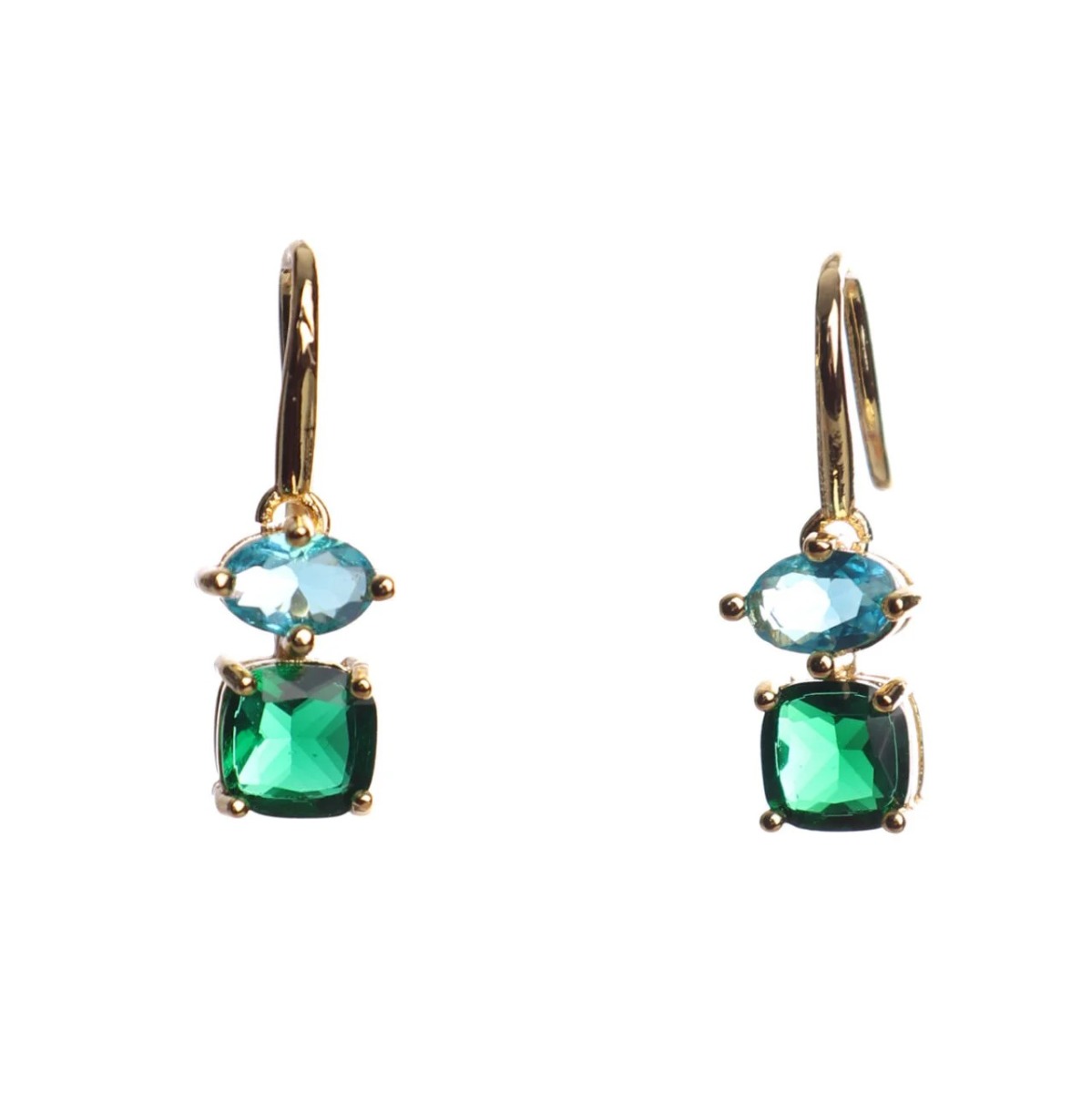 Double Faceted Glass Earrings