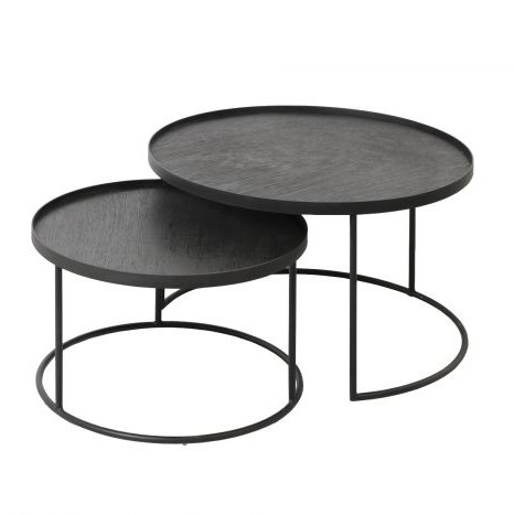 Round tray coffee table set small / large