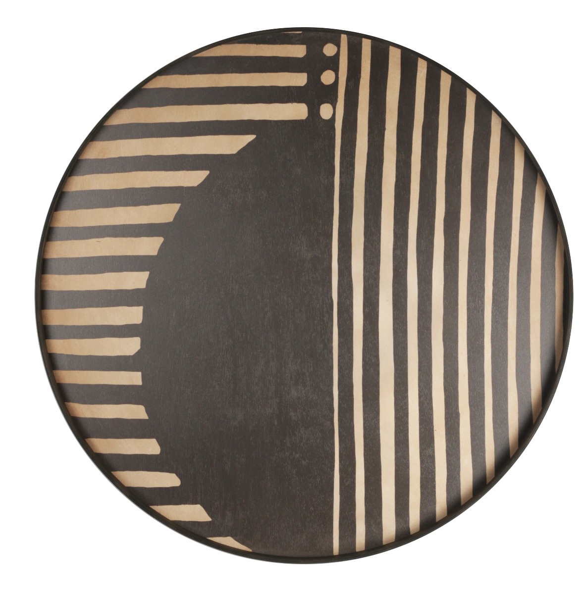 Asymmetric Dot Wooden Tray Round Extra Large