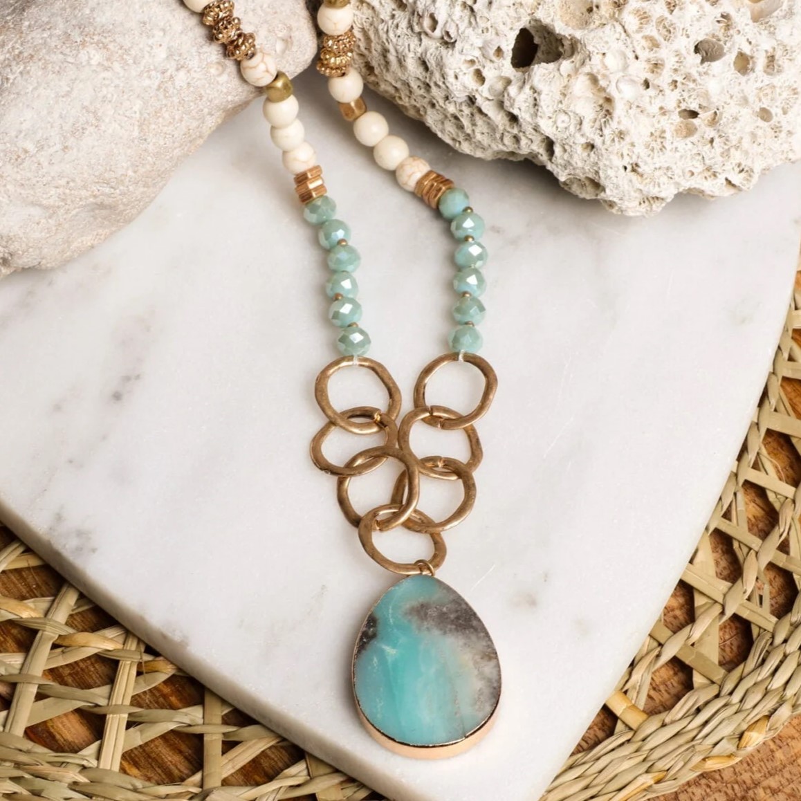 Natural Stone Agate Necklace