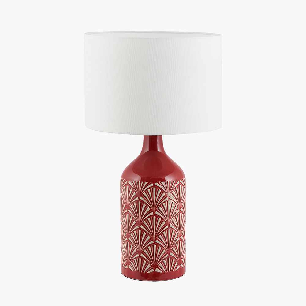 Poiret Red Art Deco Detail Ceramic Table Lamp