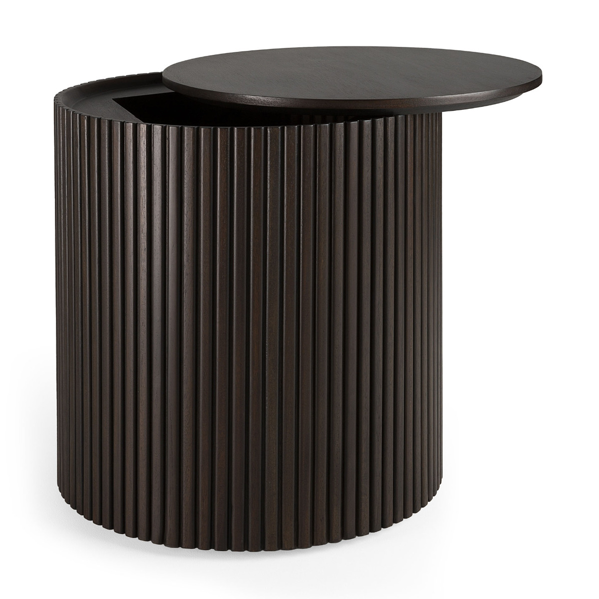 Mahogany Roller Max dark brown round side table