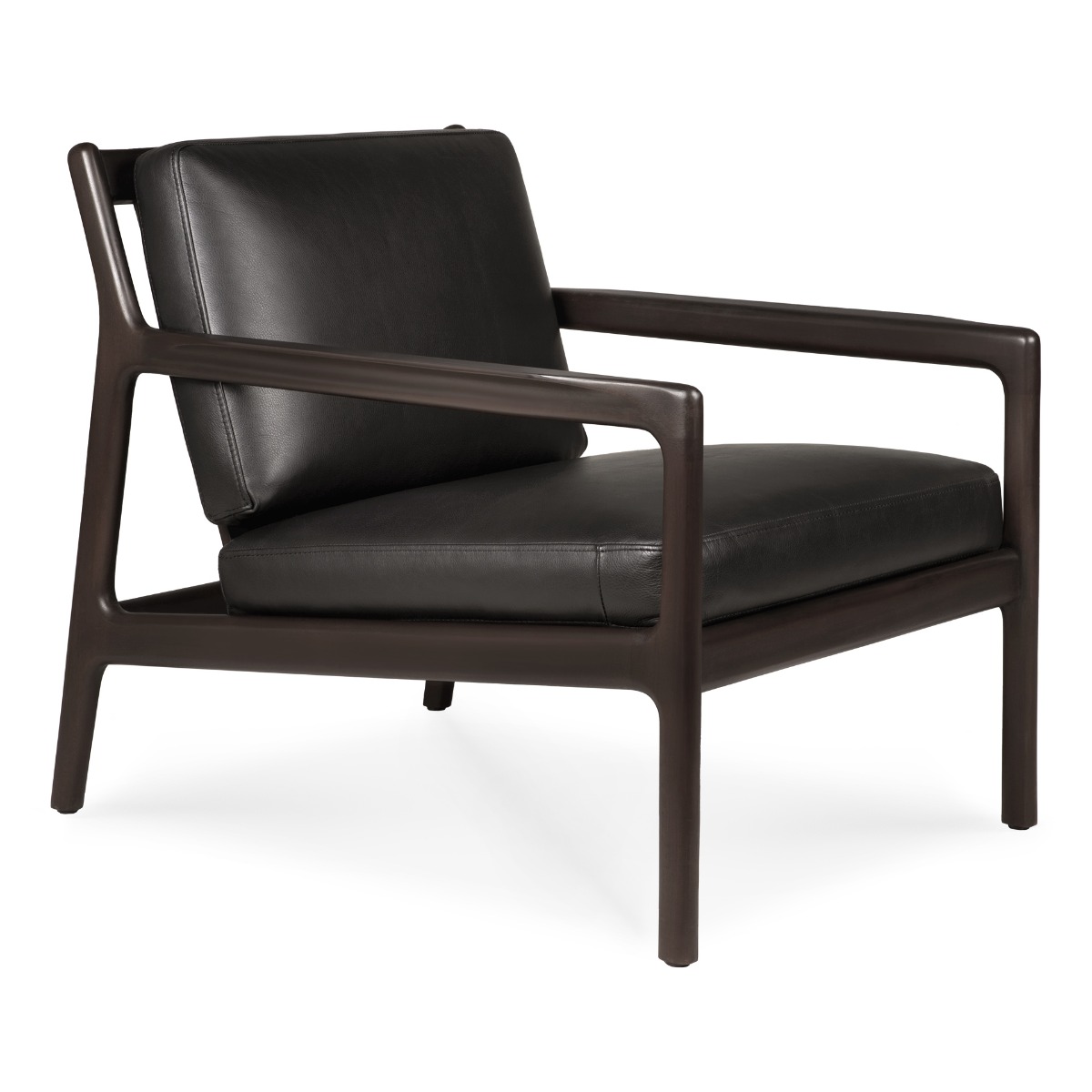 Jack lounge chair Mahogany dark brown black leather