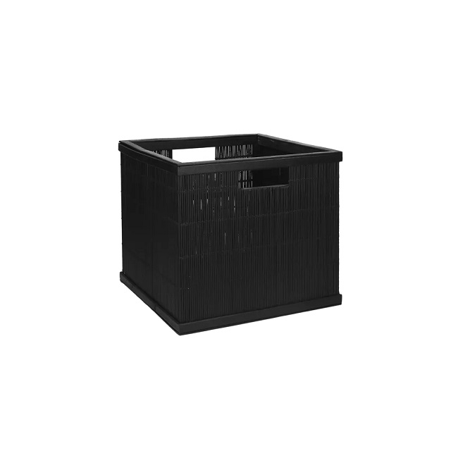 Shadow Basket - bamboo / wood - L 31 x W 30 x H 27 cm - black