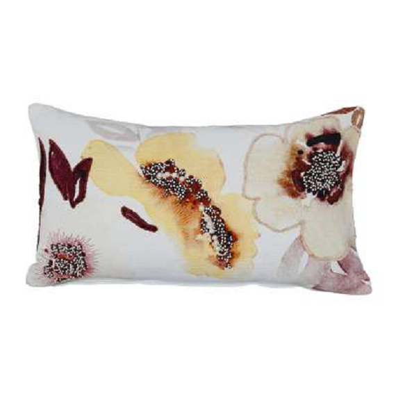 Anemone White & Plum Cushion 50 x 30
