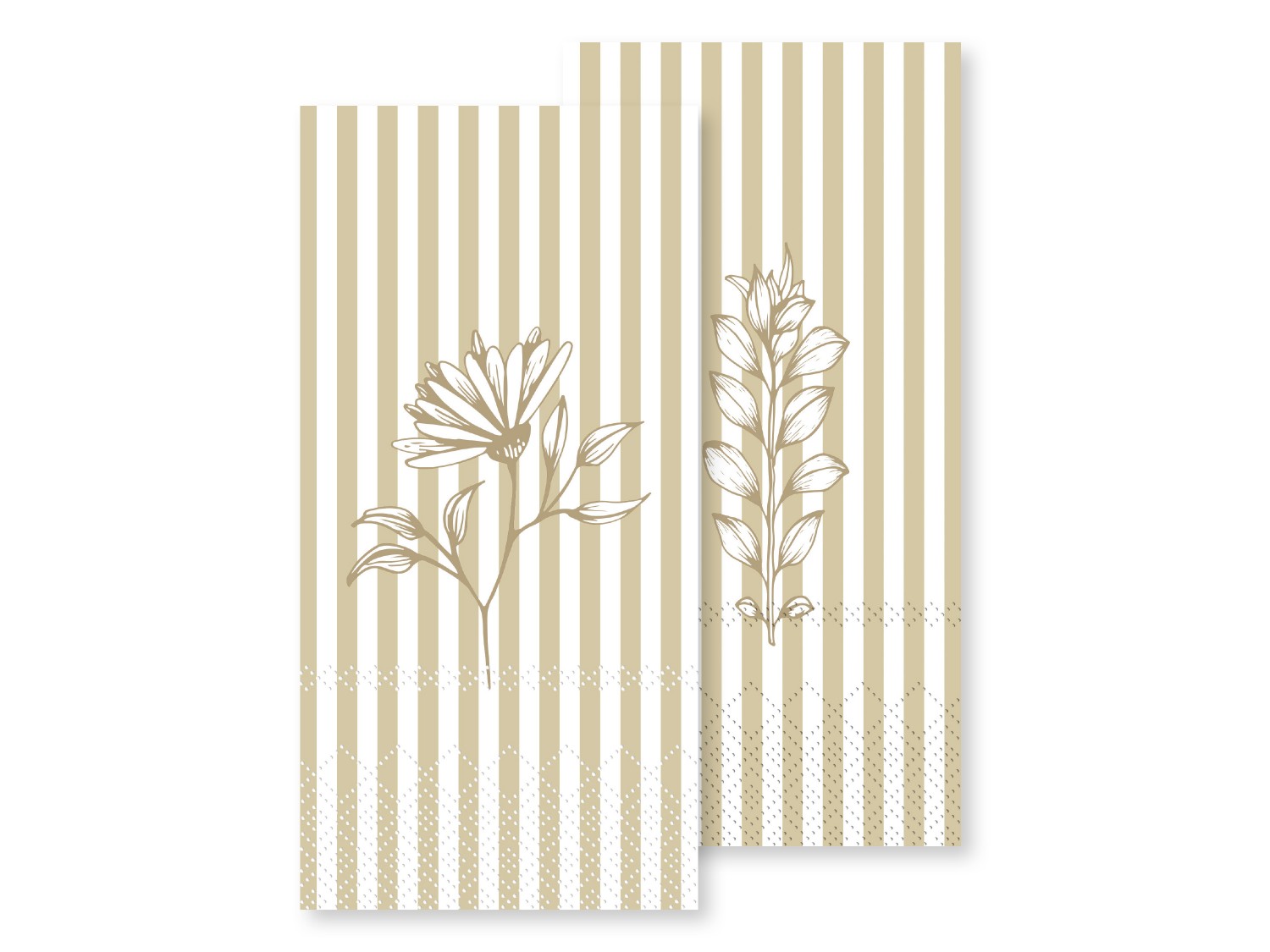 Napkins with stripes & flowers