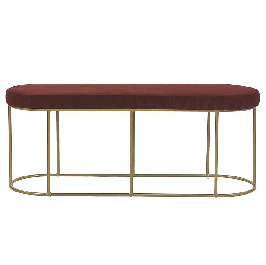 FITZGERALD - oval bench - fabric / metal