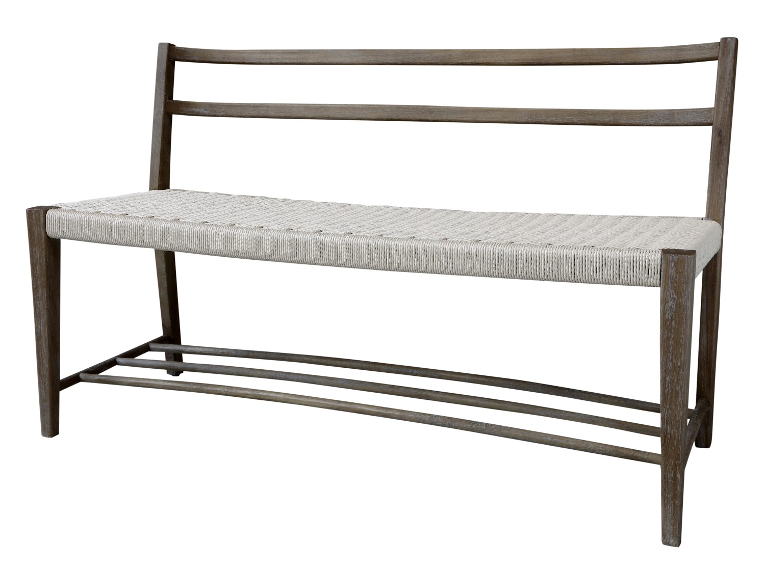Limoges Bench with wicker seat & backrest