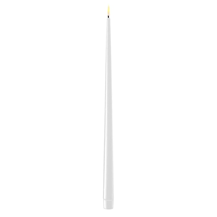 White LED Shiny Dinner Candle 38 cm (2 pcs)