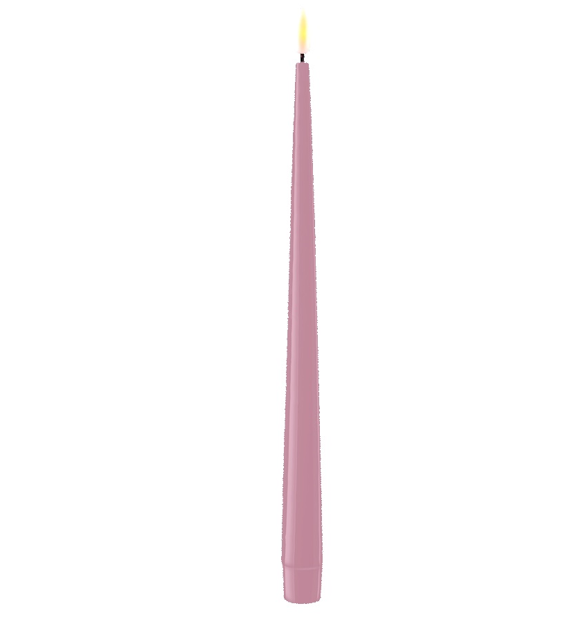 Lavendel LED Shiny Dinner Candle 28cm (Set of 2)