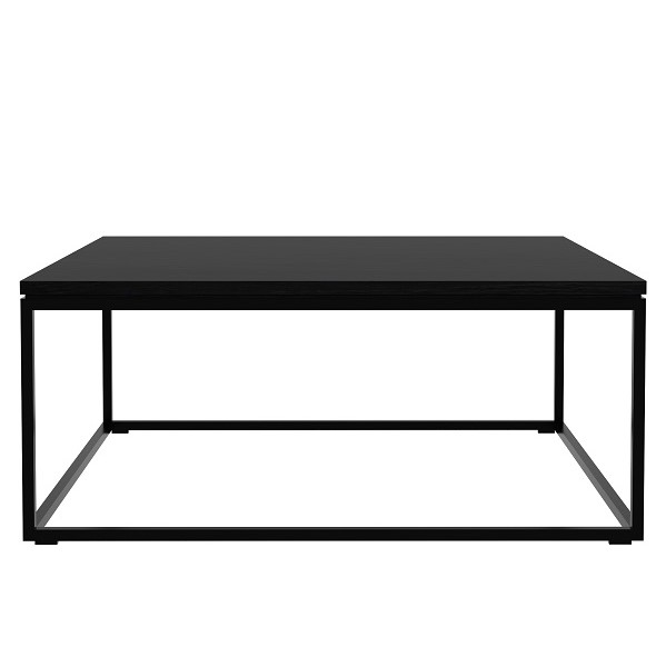 Oak Thin black coffee table 70x70cm