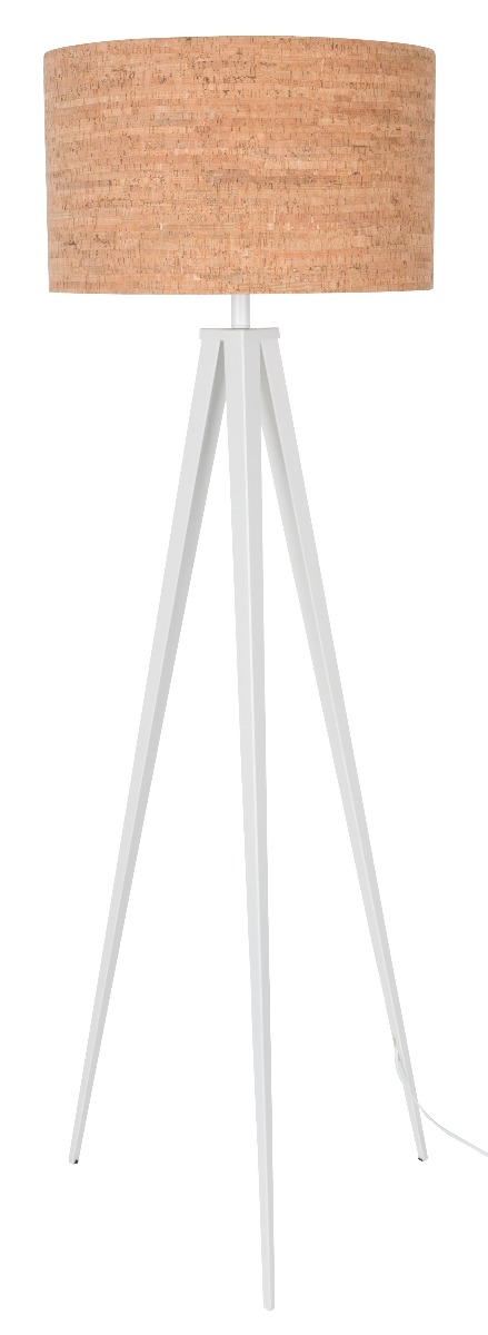 Tripod Cork Floor Lamp - White