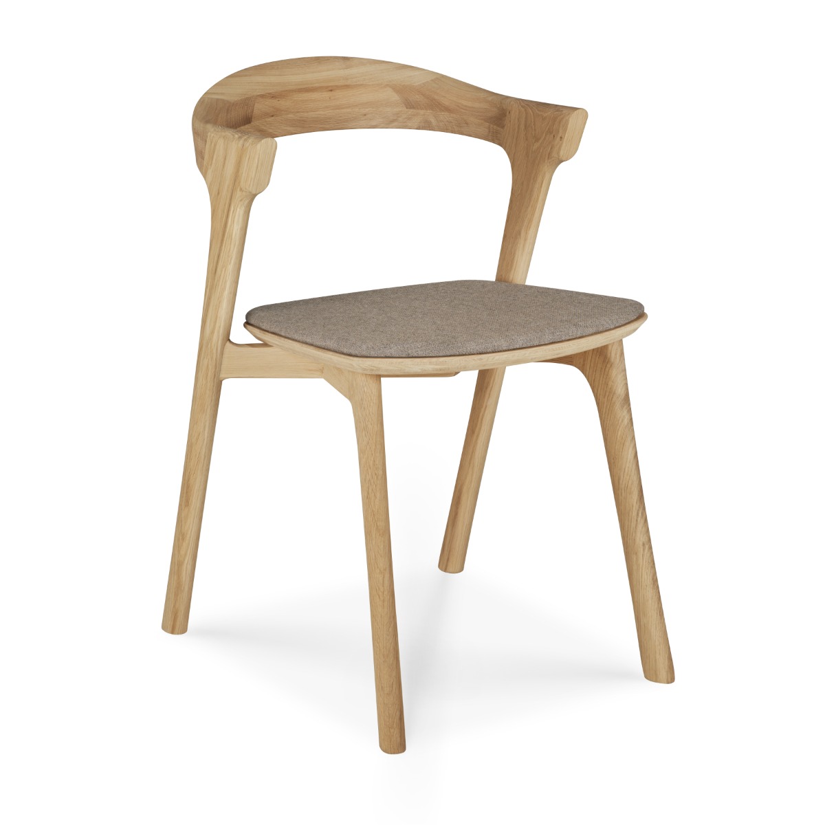 Oak Bok Dining Chair with Warm Grey Upholstery