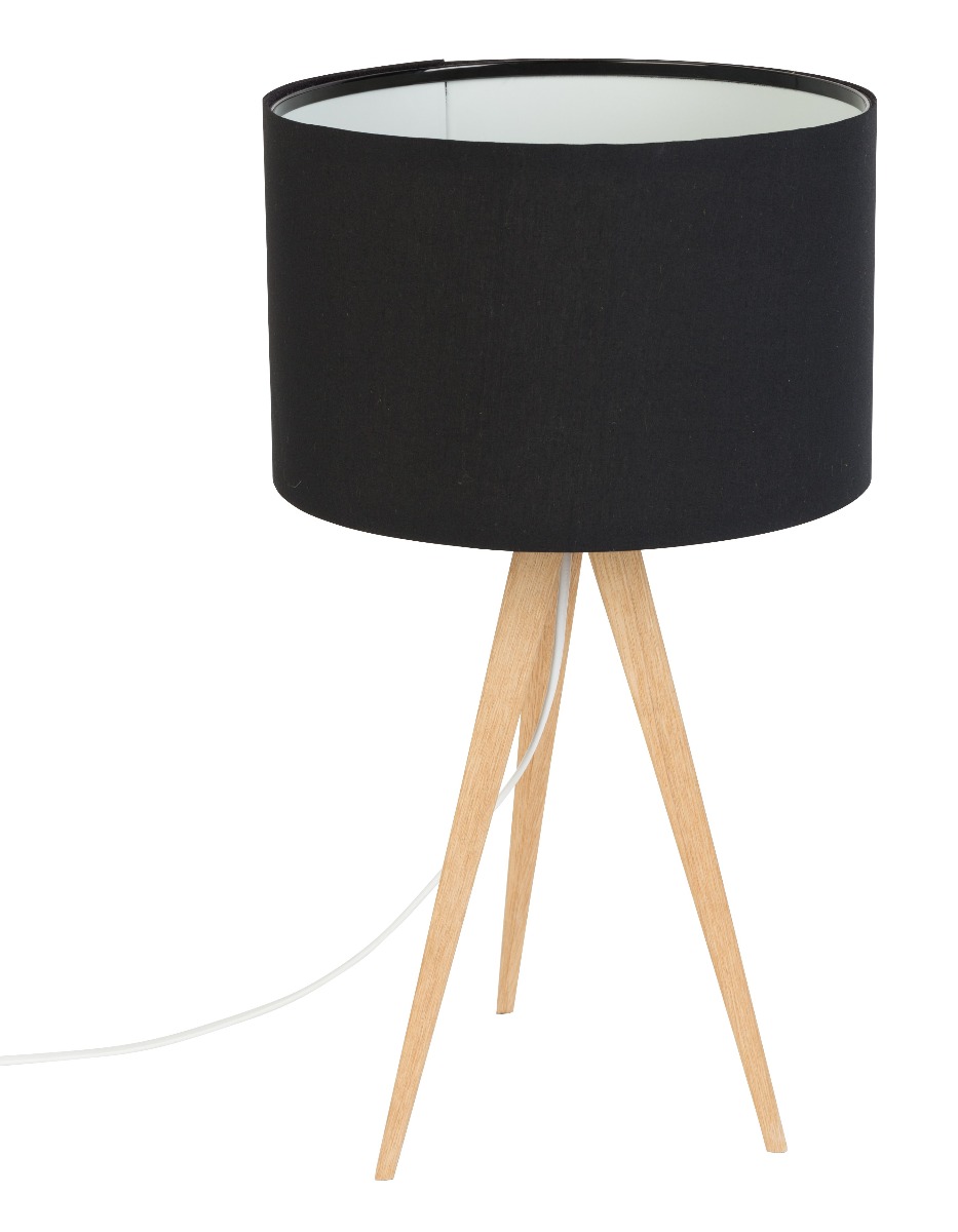 Tripod Wood Table Lamp - Black
