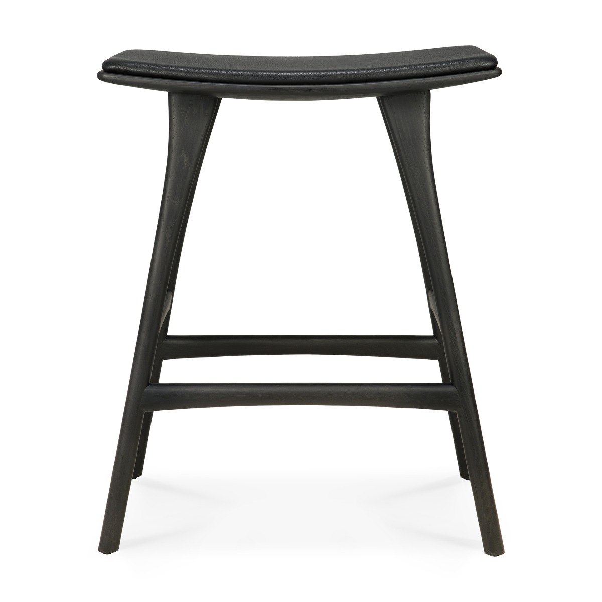Osso counter stool - black leather