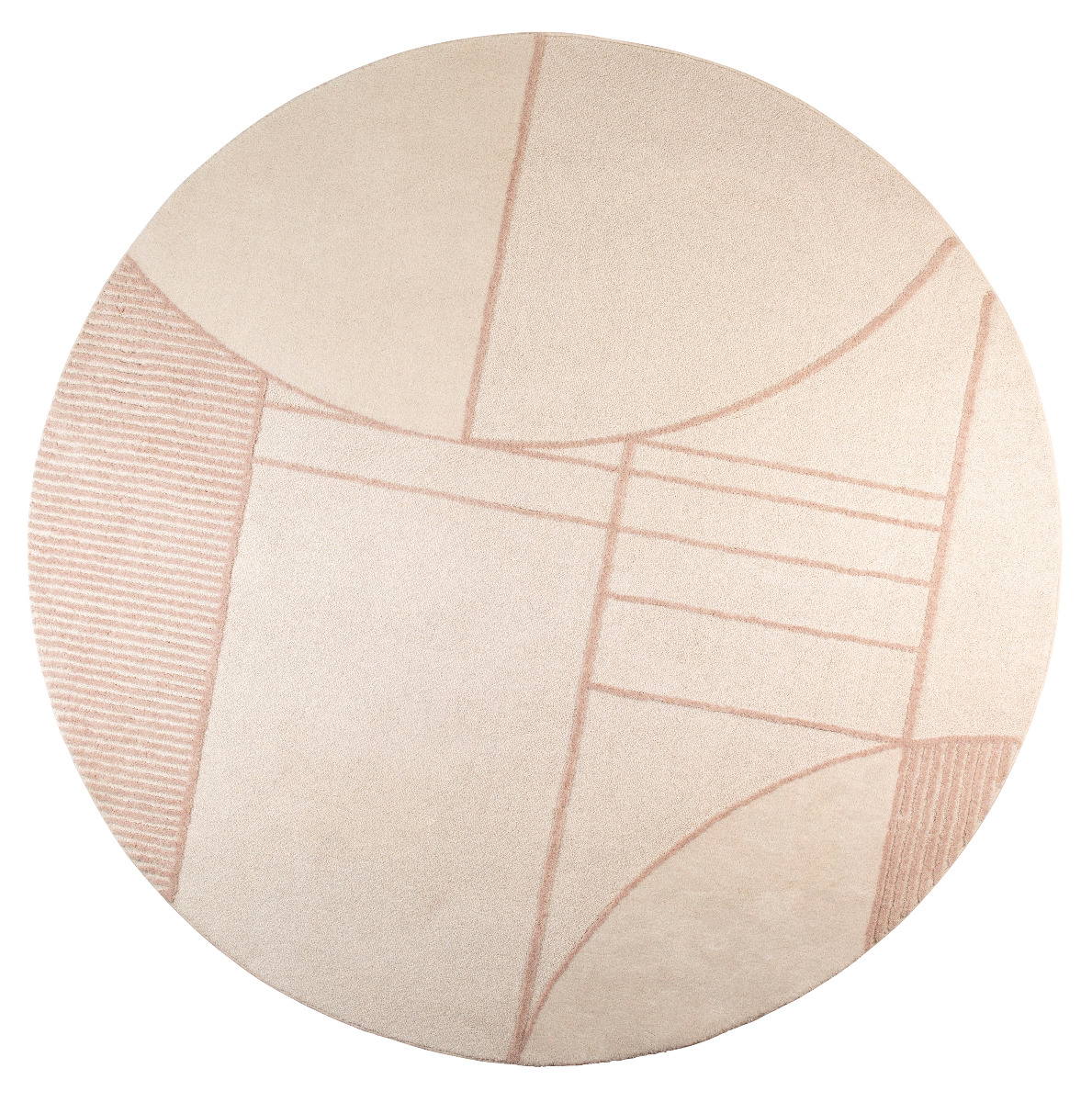 Bliss Round Rug 240cm Natural & Pink