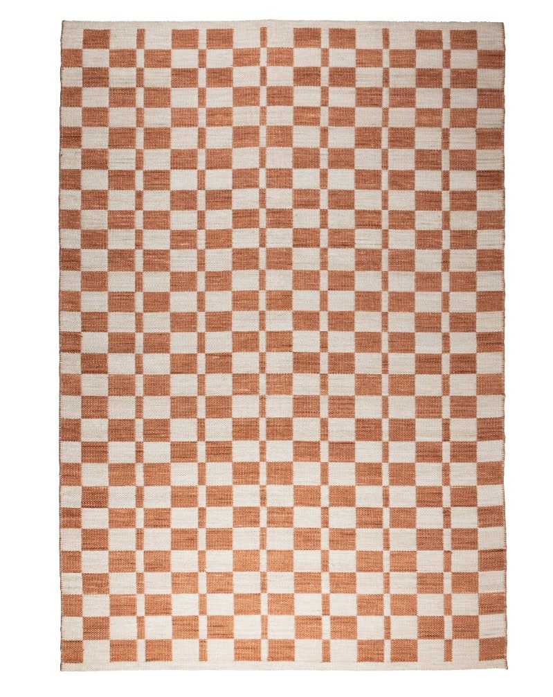 Terracotta Checker Rug 160x230cm Floor Model
