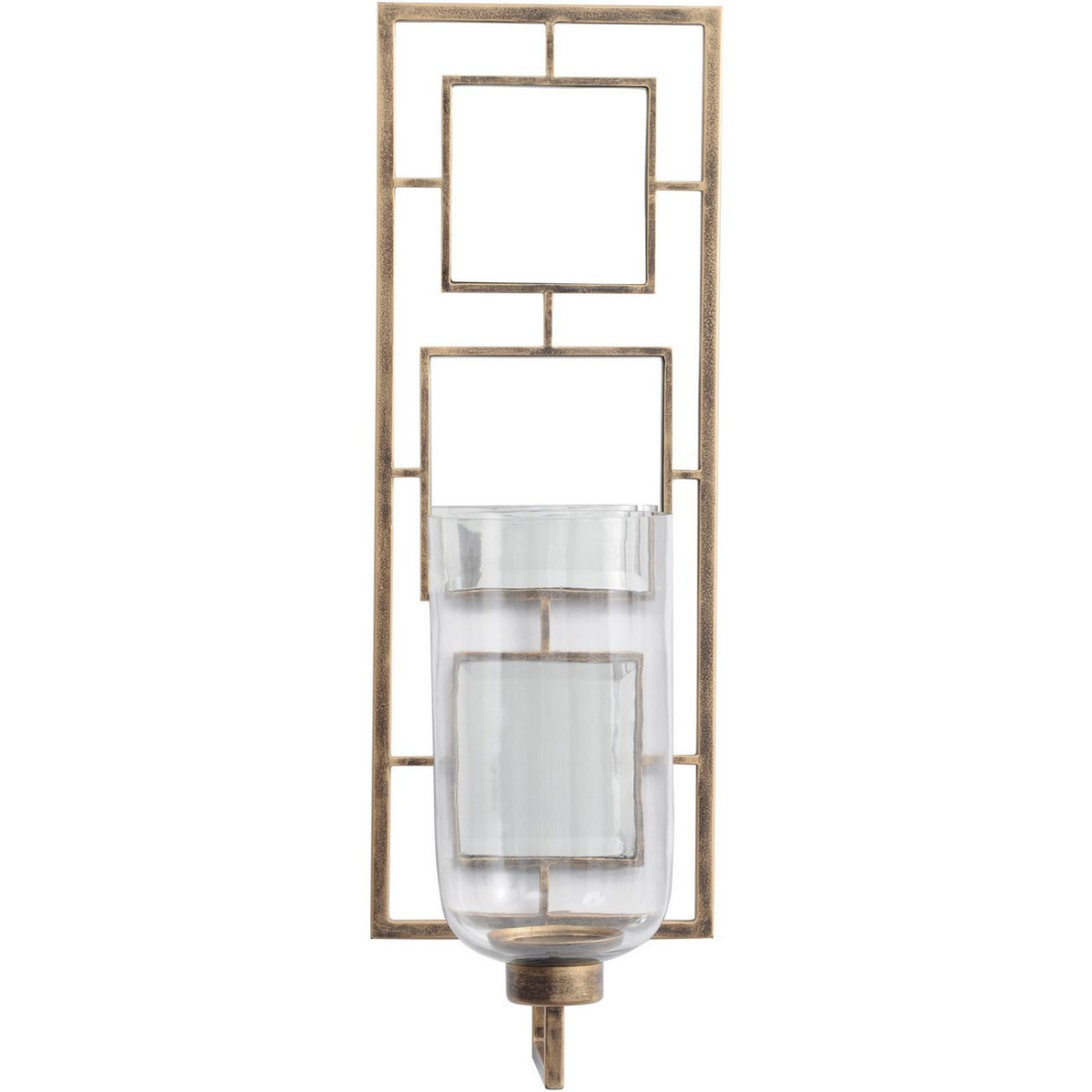 Occtaine Antique Gold Wall Sconce with Mirrored Back