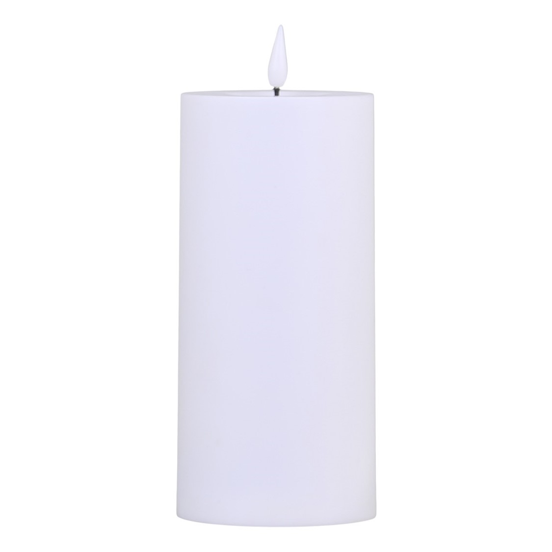Pillar Candle LED f. outdoor incl. battery H35/D10 cm white