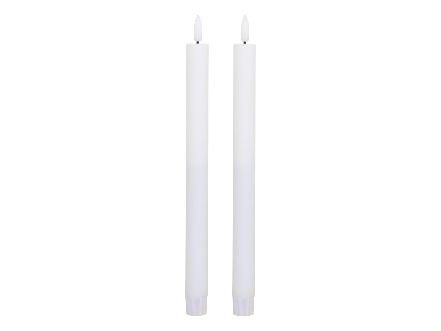 Dinner Candles LED White H28cm (set of 2)