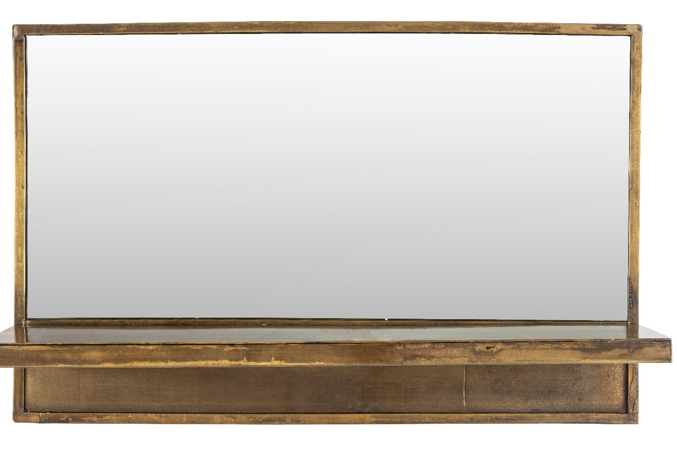 Feyza Horizontal Mirror in Brass