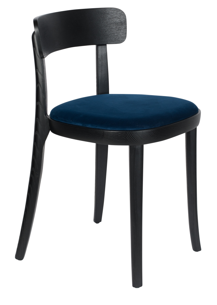 Brandon Dining Chair in Black & Dark Blue