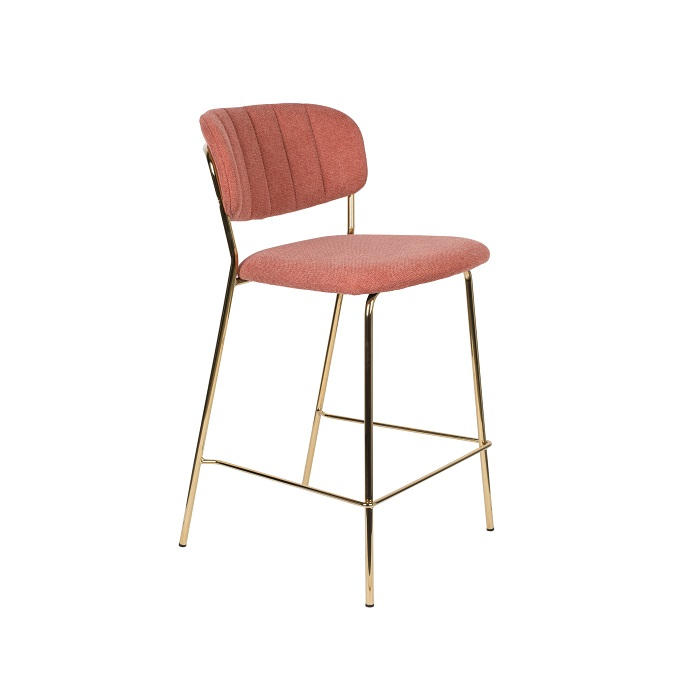 Jolien Counter Stool in Gold & Pink