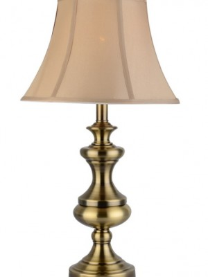 Antique brass floor lamp with shade