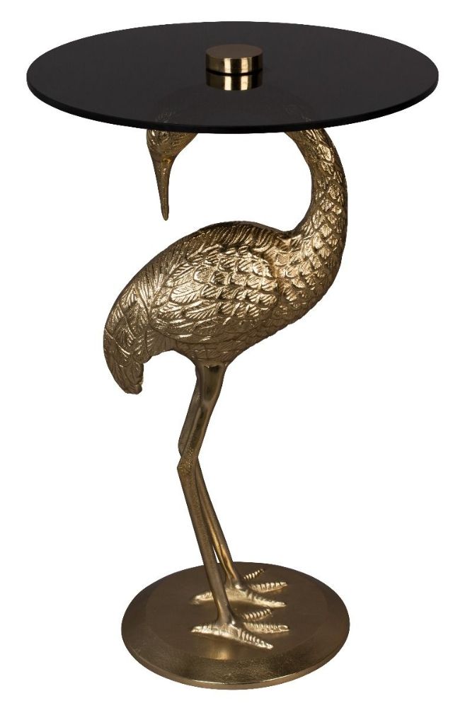 Crane Side Table in Gold