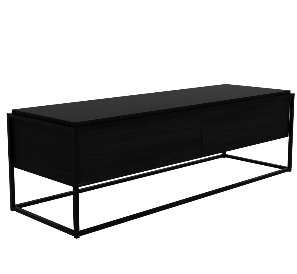 Oak Monolit TV Cupboard 1DRW/1DR - Black