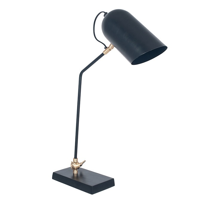 Matt Black and Gold Metal Task Table Lamp