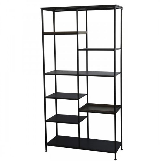 Bookcase With Shelves And 2 Brass Trays