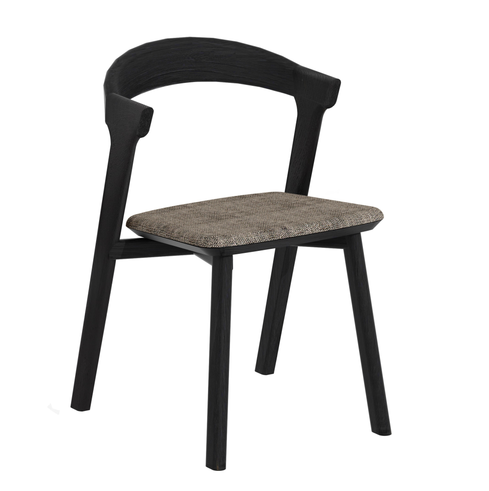 Oak Bok black dining chair in grey