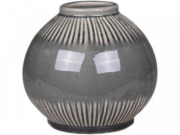Alasce Two Toned Grey Striped Vase Small