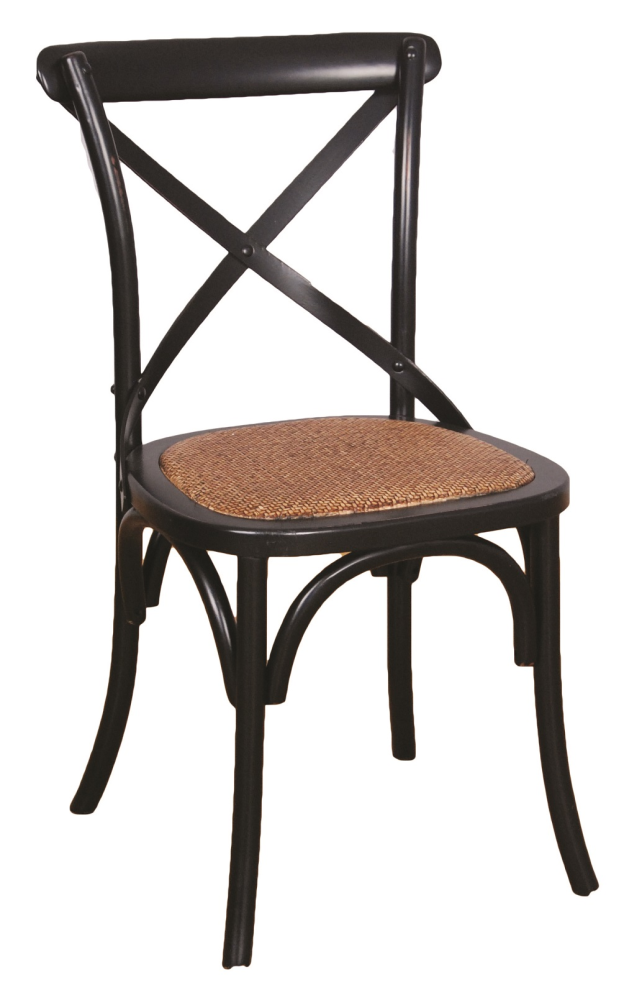 Cross Back Dining Chair-Black