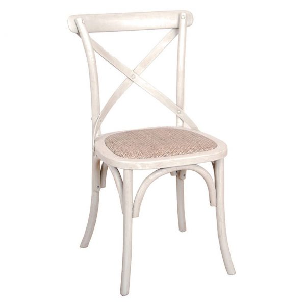 Cross Back Dining Chair-Cream