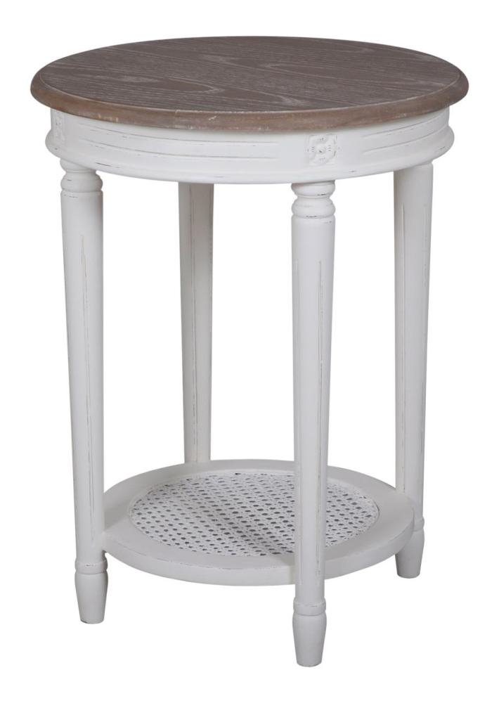 Helena White Round Side Table