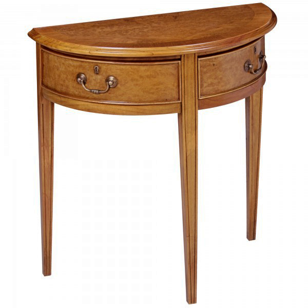 Powerscourt Half Moon Console Table with 2 drawers