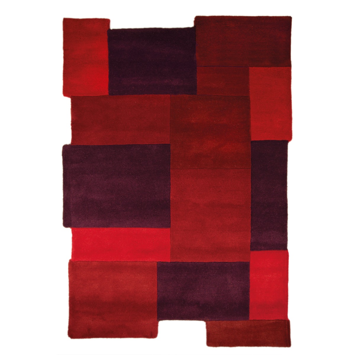 Abstract Collage Rug in Red