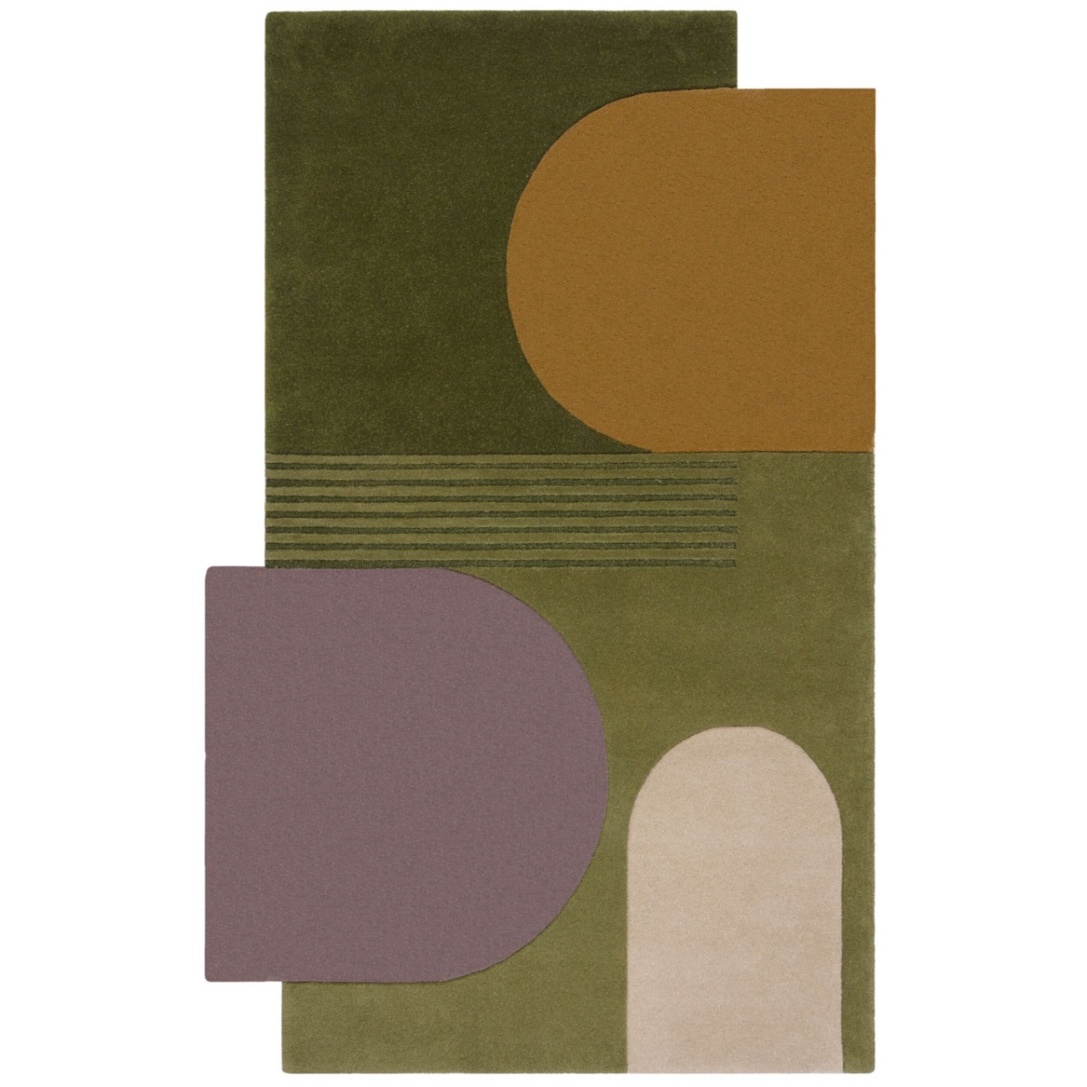 Abstract Lozenge Green/Multi Rug