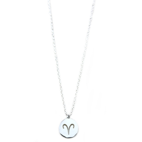 Star Sign Silver Necklace Aries