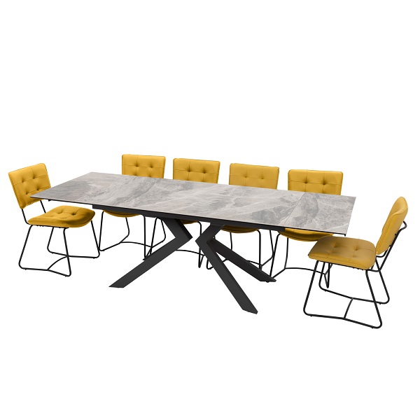 Ascoli Grey Ceramic Extendable Dining Table
