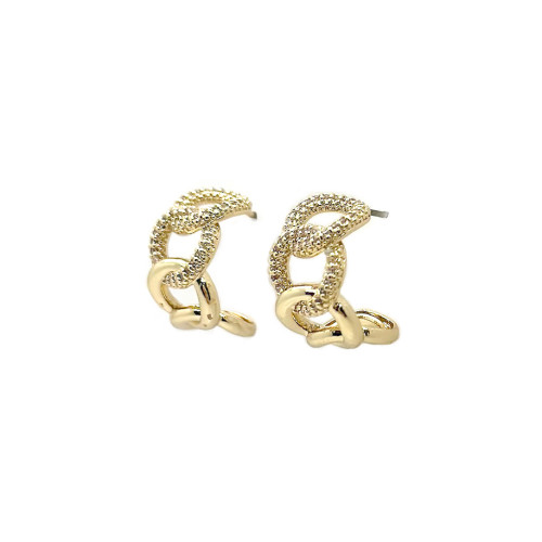Brass Links C Shape Earrings