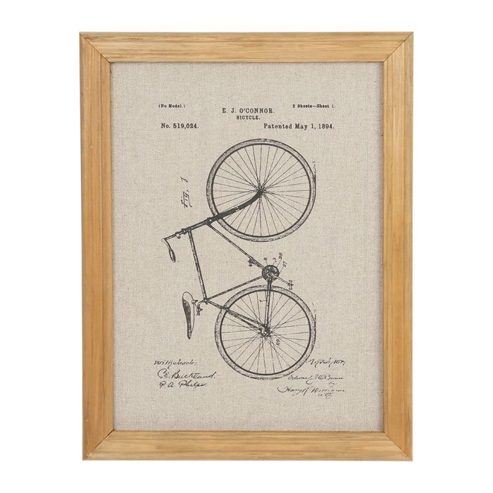 Deco Frame Bicycle Nat 33x43cm