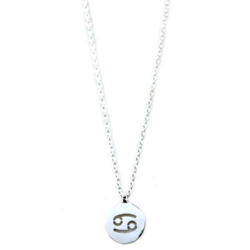 Star Sign Silver Necklace Cancer